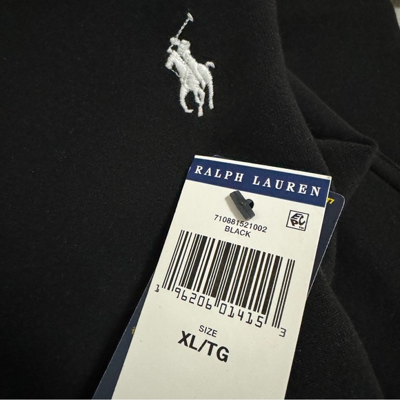 Polo Ralph Lauren Black Double-Knit Bomber Jacket White Pony - Picture 15 of 16